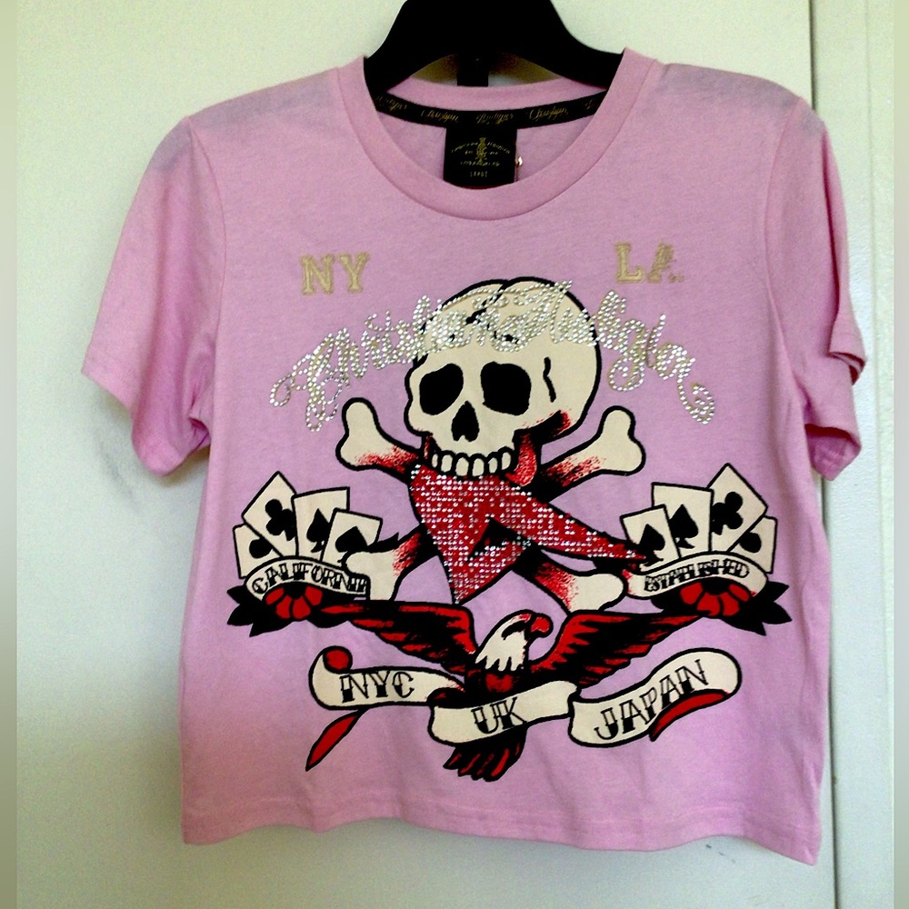 Christian Audigier Skull & Eagle Graphic T-Shirt